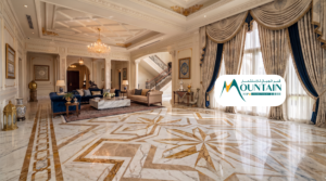 White & Golden Marble Flooring